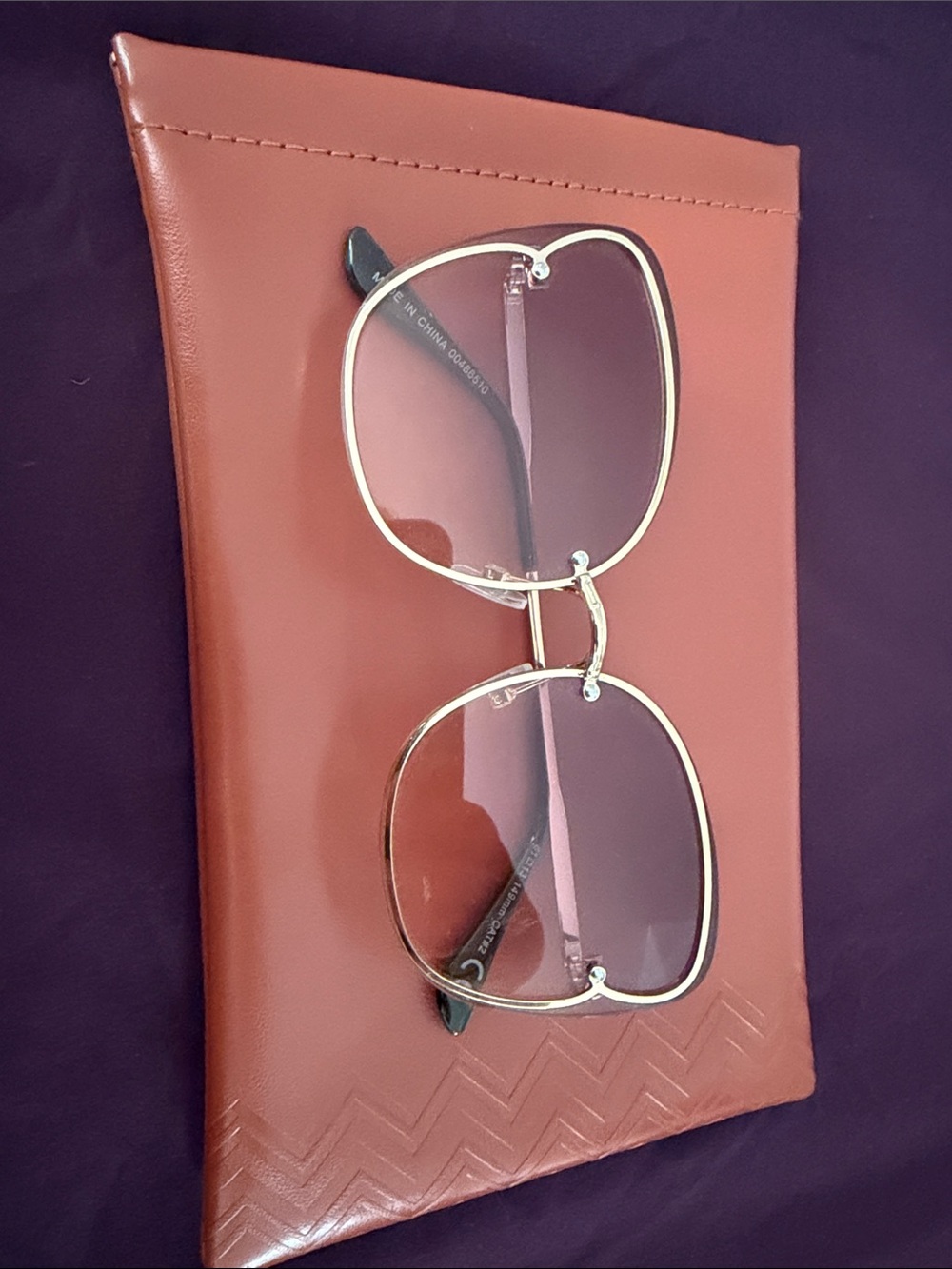Gold Metal Frame Women's Sunglasses with Pink Gradient Lenses